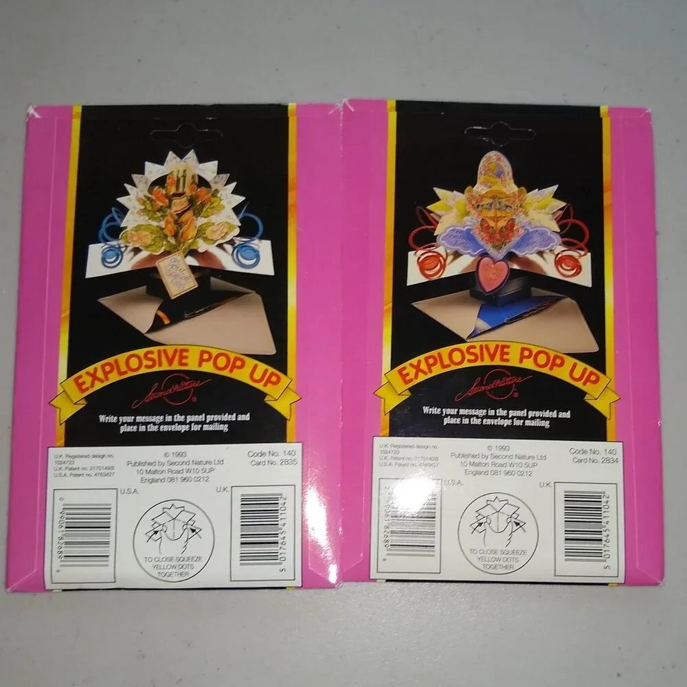 Vintage Second Nature Mother's Day pop up 3 D Greeting cards 1993